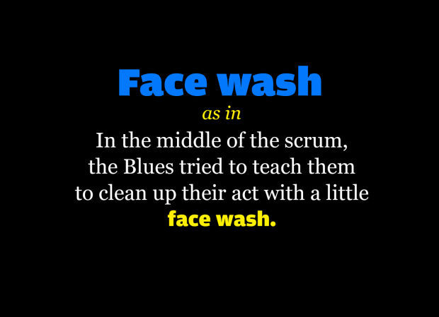 Hockey Slang: Face wash example